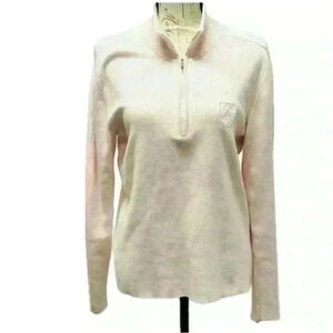 L-RL Ralph Lauren Active Womens Pink Sweater size Large Zip up